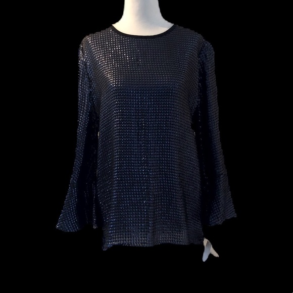 NWT Trouve Sequence Metallic Blouse M - Picture 8 of 10